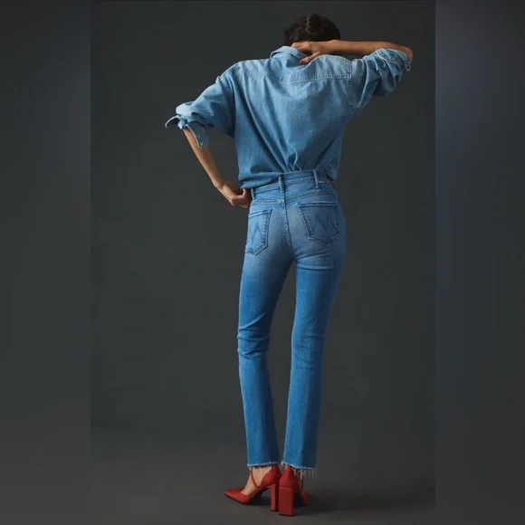 MOTHER The Hustler High-Rise Ankle Fray Jeans - size 25 - excellent condition - Picture 3 of 10